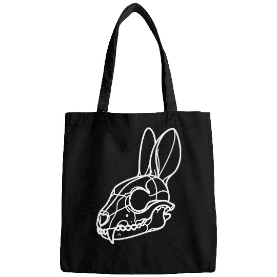 Minimalistic Vector Rabbit Skull Kids Drawing Bags