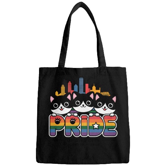 Pride of Houston City Texas USA Rainbow Flag Bags