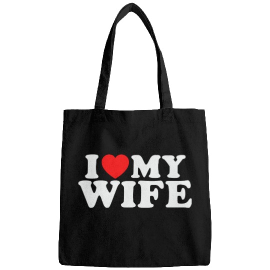 I Heart My Wife I Love My Wife Desgin Bags