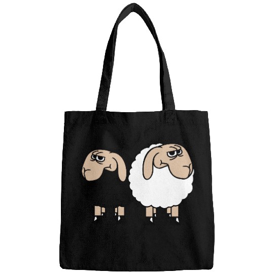 2 Sheep Looking Skeptical Offended Friends Team Bags