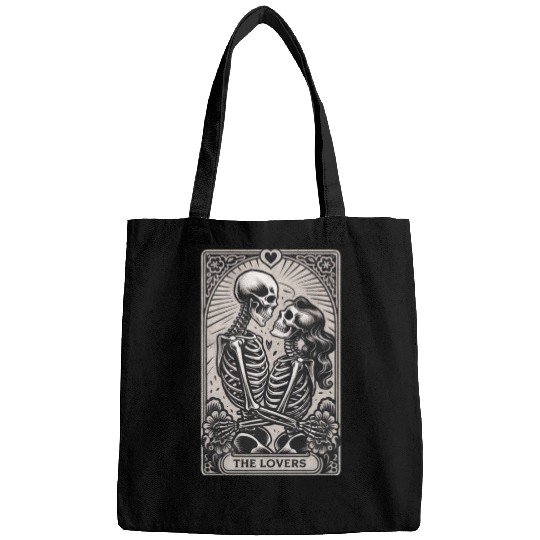 Vintage Gothic Skeleton Couple Tarot Card Bags