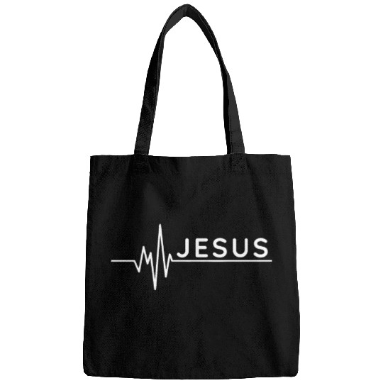 Jesus is my heartbeat Bags