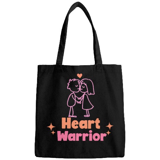 Heart warrior, valentine Bags