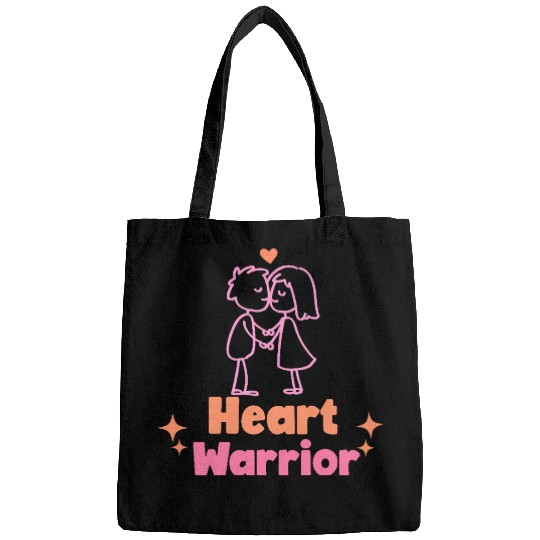 Heart warrior, valentine Bags