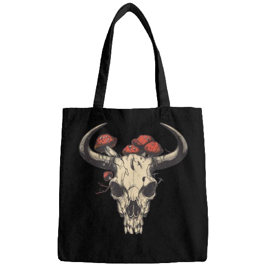 Skull Mushrooms Natural Motif Bags