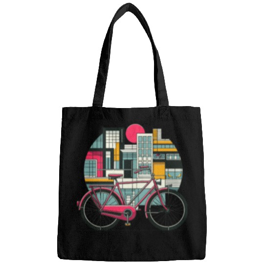 Bike Bicycle City With Bauhaus Architecture Art Bags