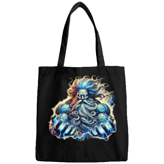 The Greek God Zeus with Lightning Bags