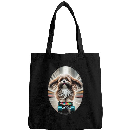 Skateboarding Shih Tzu Dog with its Tongue Out URM Bags