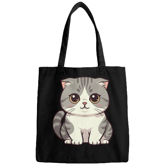Cute Kawaii Cat Illustration Bags
