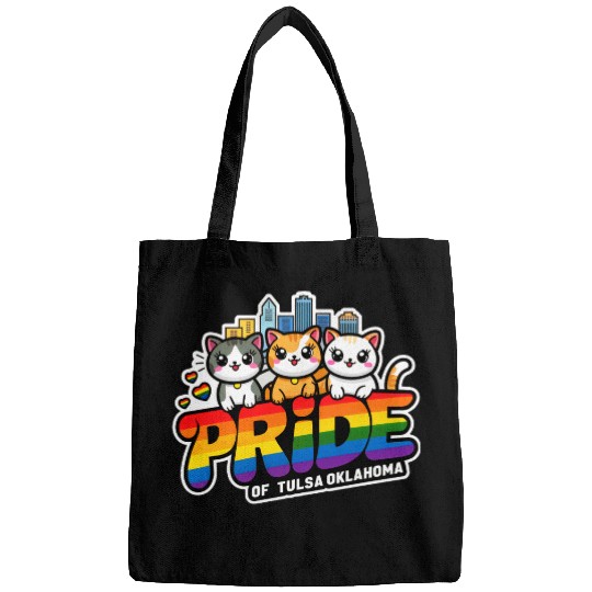 Pride of Tulsa City Oklahoma USA Rainbow Flag Bags