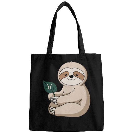 Taurus Zodiac Sloth Holding Leaf Bags
