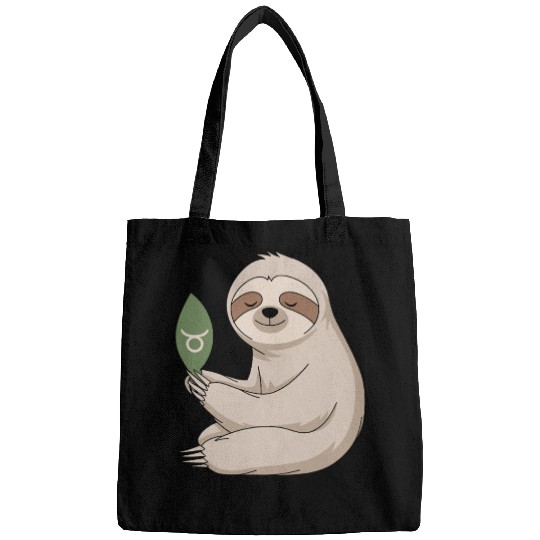 Taurus Zodiac Sloth Embracing Serenity Bags