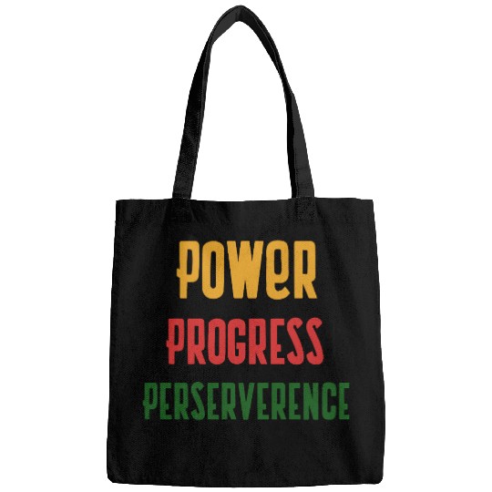Power Progress Perseverance – Motivational Black H Bags