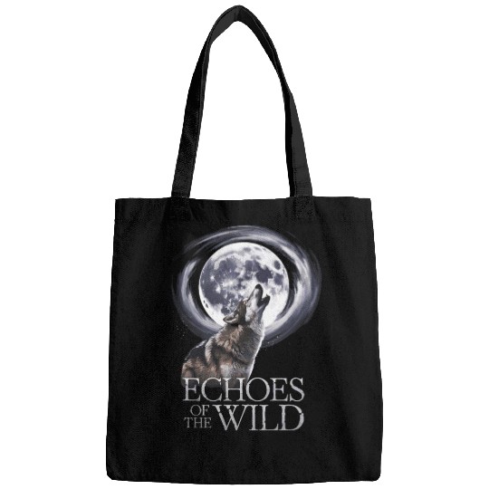 Echoes Of The Wild Howling Wolf Moon Art Bags