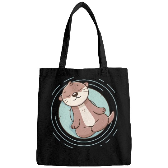 Otter enjoying a relaxing meditation Bags