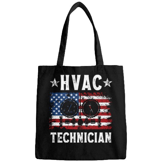 HVAC Technician Patriotic US American Flag Bags