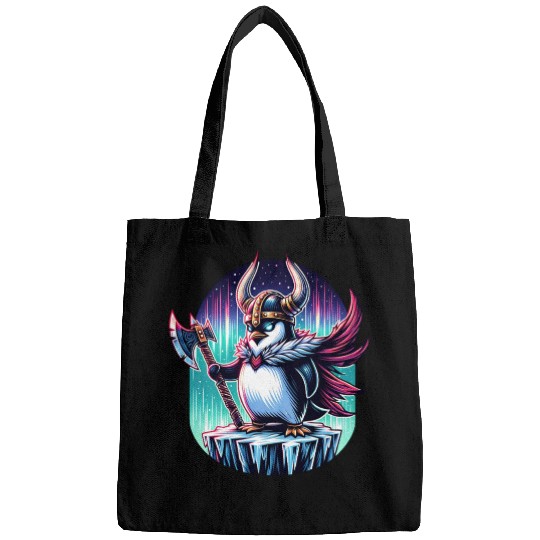 Viking Penguin Warrior Under Northern Lights Bags