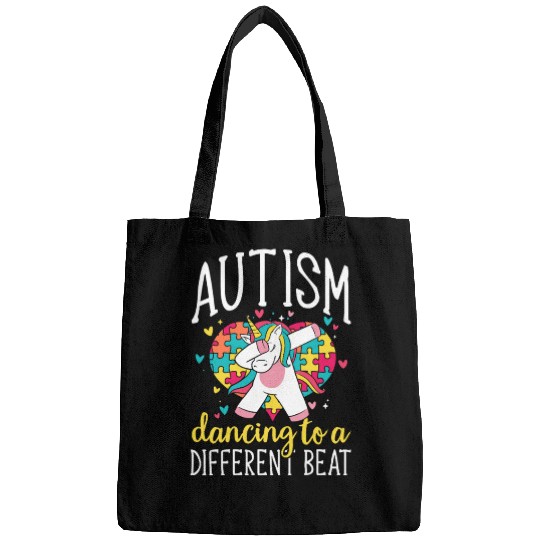 Autism Puzzle Unicorn Dancing Different Beat Bags