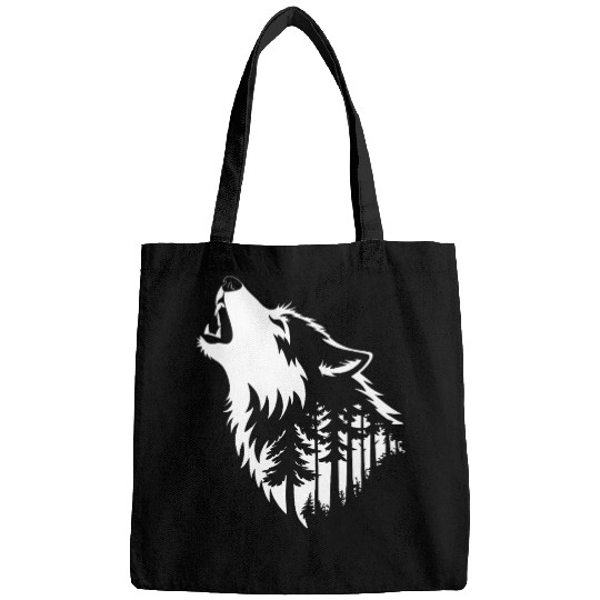 Howling Wolf & Forest Silhouette Bags