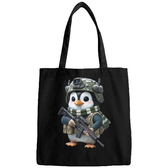 Penguin In Military Bags