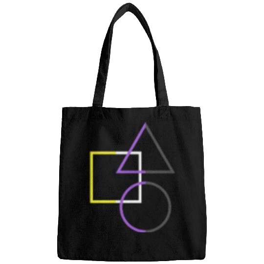 Nonbinary Pride Shapes Triangle Circle Square Bags