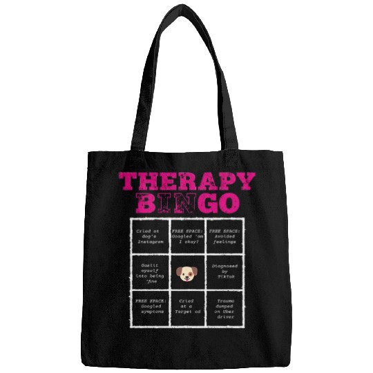 Therapy Bingo Card Bags Dark Humor Mental Healt