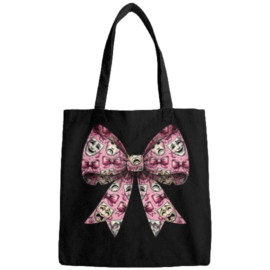 Coquette Bow Theatre Mask Pattern Drama Comedy Bags