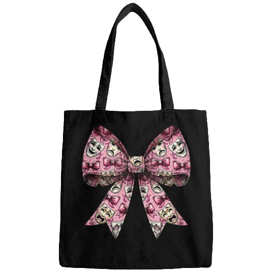 Coquette Bow Theatre Mask Pattern Drama Comedy Bags
