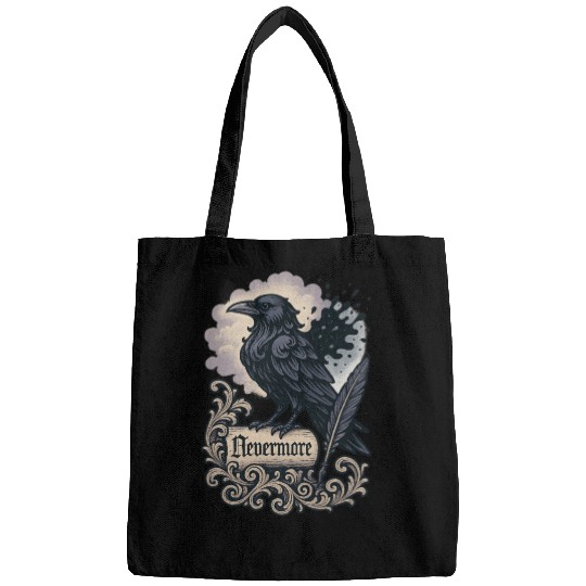Baroque Raven Nevermore Scroll Poe Poetry Bags