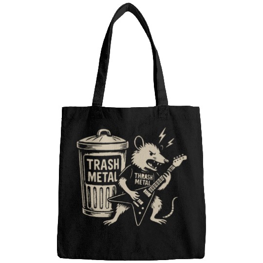 Guitar thrash metal trash metal opossum funny Bags