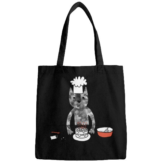 Cat in a Chef Hat Baking a Cake Bags