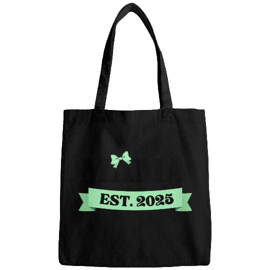 Mama Est. 2025 - Light Green Bow Maternity Design Bags
