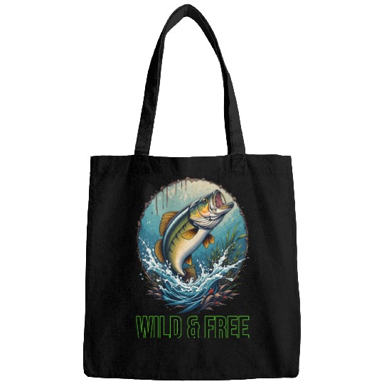 Leaping Largemouth Bass - Wild & Free Art Bags