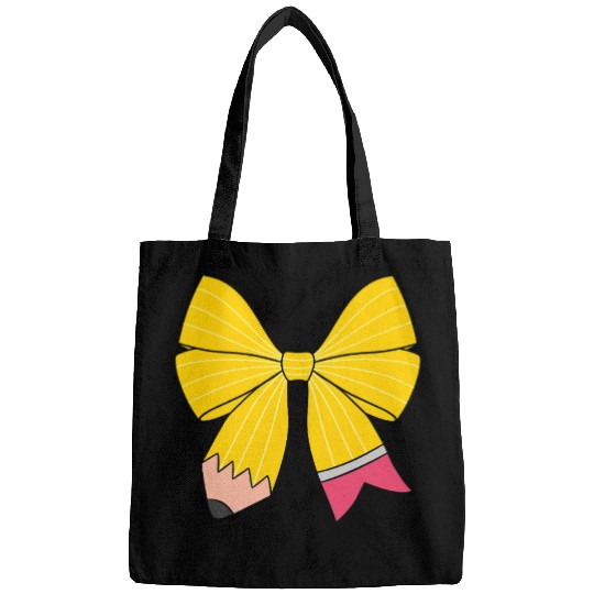 Retro Pencil Coquette Bow Teacher Bags