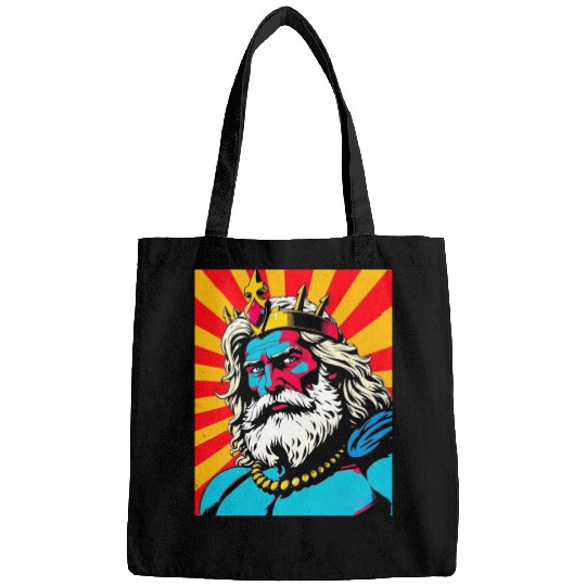 Bold Pop Art Zeus – Colorful Greek God Illustratio Bags