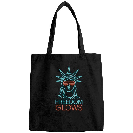 Freedom Glows Neon Lady Liberty Bags