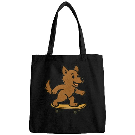 Cute Dog riding Skateboard Bags