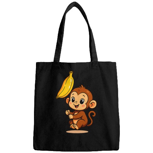 Little Monkey with an Inflatable Banana Bags