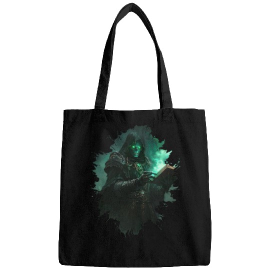Dark Necromancer Casting Green Mystic Energy Spell Bags