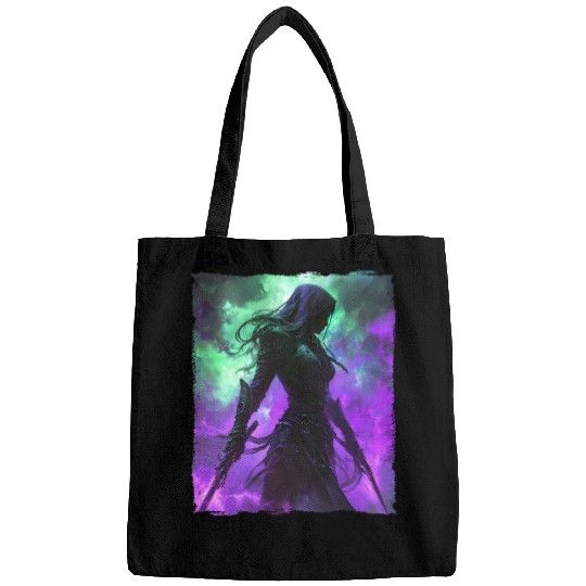 Mystical Assassin Woman In Violet Fog Fantasy Bags
