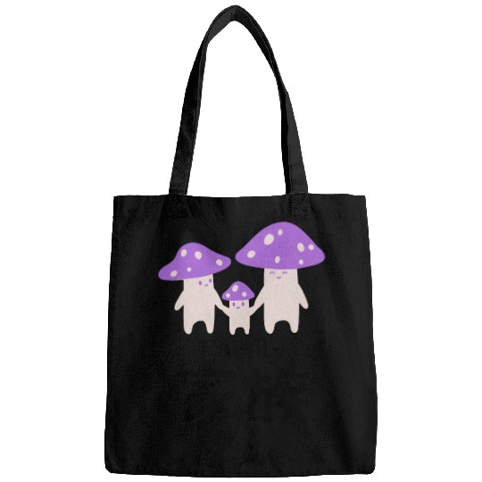 Kawaii Mushroom Family Purple Bags