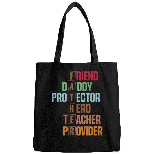 FATHER Acronym Design - Meaningful Word Art Bags