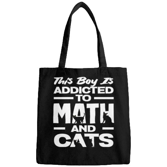 Math Teacher Addicted To Math And Cats Bags