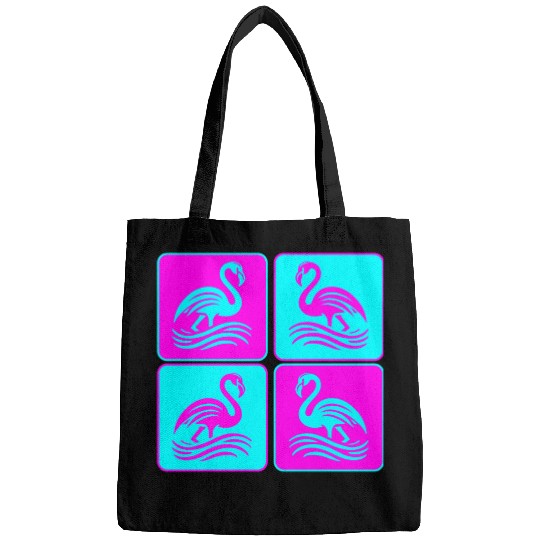 Flamingo Waves Pop Art Bags