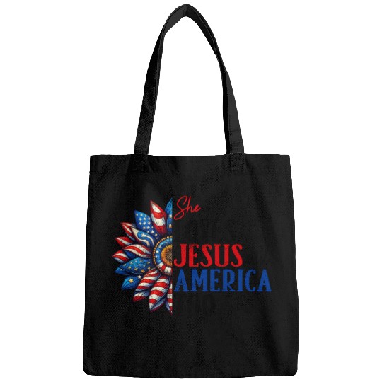She Loves Jesus and America Too 4th of July Bags