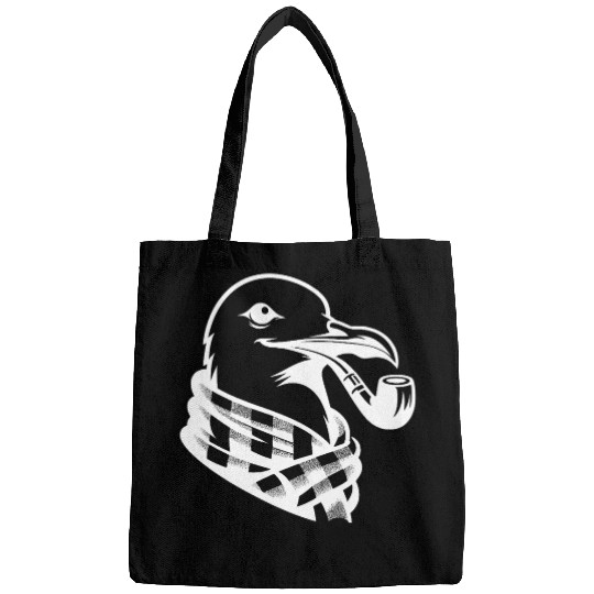 Nordic Seagull Art With Sailor Flair Bags