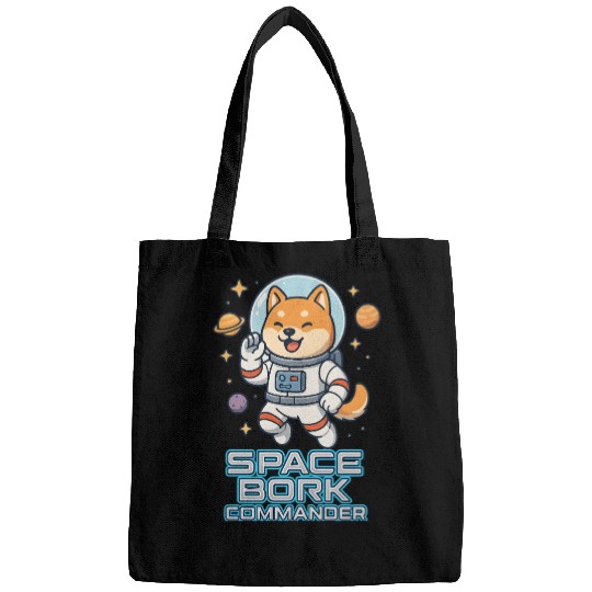 Space Bork Commander Cute Shiba Inu Astronaut F Bags
