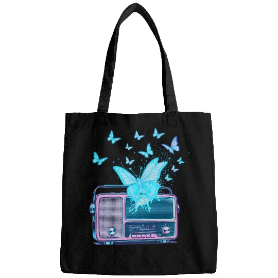 Radio Silence – Vintage Risograph Butterfly Waves Bags