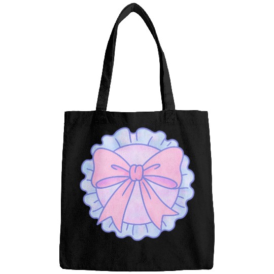 Pastel Bow Ruffle Badge Design Bags