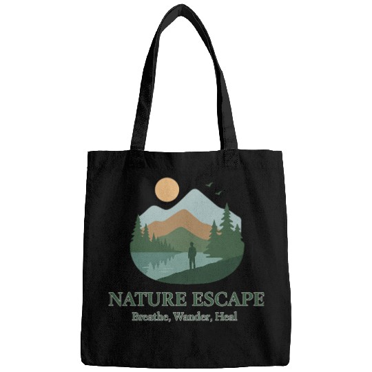 Serene Mountain Nature Escape Design Bags